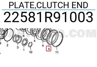 Honda 22581R91003 PLATE,CLUTCH END