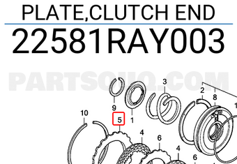 Honda 22581RAY003 PLATE,CLUTCH END