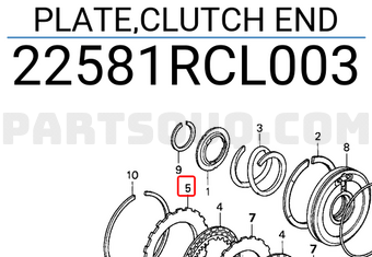 Honda 22581RCL003 PLATE,CLUTCH END
