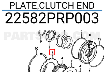 Honda 22582PRP003 PLATE,CLUTCH END