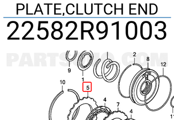 Honda 22582R91003 PLATE,CLUTCH END