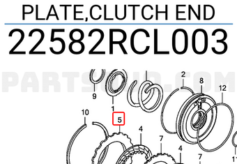 Honda 22582RCL003 PLATE,CLUTCH END