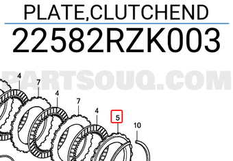 Honda 22582RZK003 PLATE,CLUTCHEND