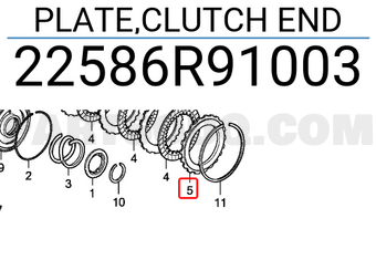 Honda 22586R91003 PLATE,CLUTCH END