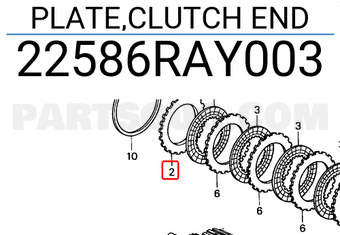Honda 22586RAY003 PLATE,CLUTCH END