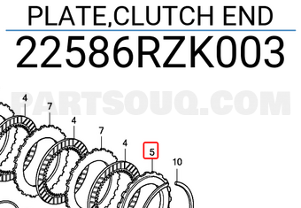 Honda 22586RZK003 PLATE,CLUTCH END