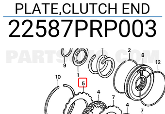 Honda 22587PRP003 PLATE,CLUTCH END