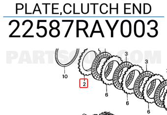 Honda 22587RAY003 PLATE,CLUTCH END