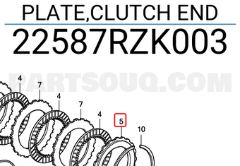 Honda 22587RZK003 PLATE,CLUTCH END
