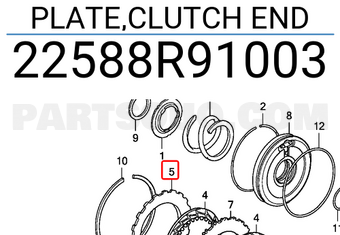 Honda 22588R91003 PLATE,CLUTCH END