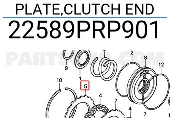 Honda 22589PRP901 PLATE,CLUTCH END