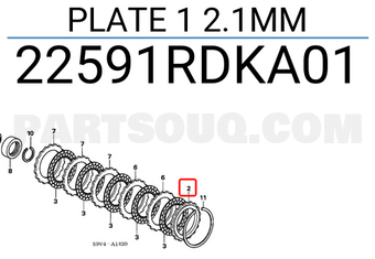 Honda 22591RDKA01 PLATE 1 2.1MM