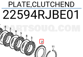 Honda 22594RJBE01 PLATE,CLUTCHEND