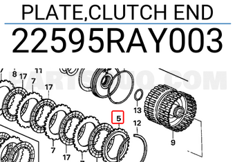 Honda 22595RAY003 PLATE,CLUTCH END