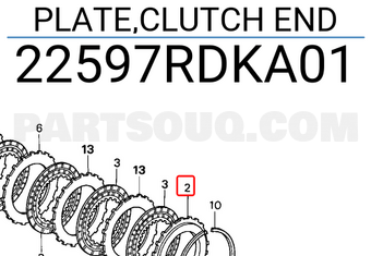 Honda 22597RDKA01 PLATE,CLUTCH END