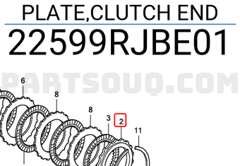 Honda 22599RJBE01 PLATE,CLUTCH END
