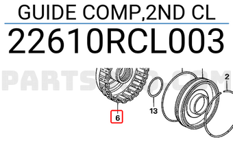 Honda 22610RCL003 GUIDE COMP,2ND CL