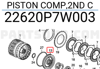 Honda 22620P7W003 PISTON COMP,2ND C