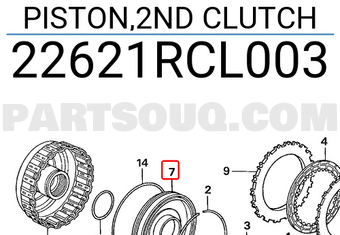 Honda 22621RCL003 PISTON,2ND CLUTCH