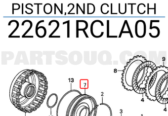 Honda 22621RCLA05 PISTON,2ND CLUTCH