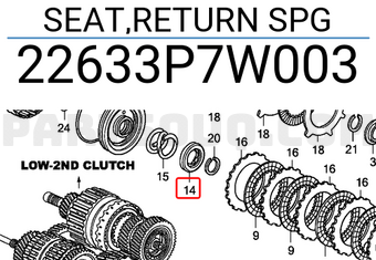 Honda 22633P7W003 SEAT,RETURN SPG