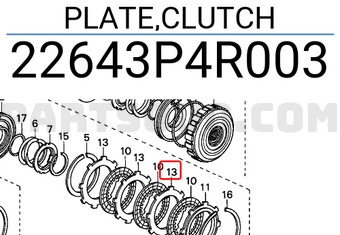Honda 22643P4R003 PLATE,CLUTCH