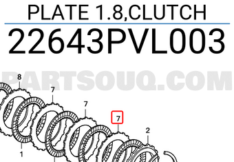 Honda 22643PVL003 PLATE 1.8,CLUTCH