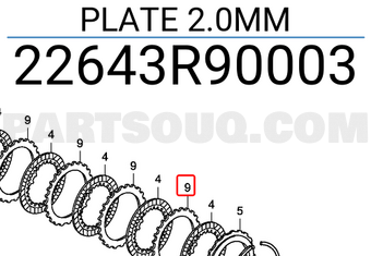Honda 22643R90003 PLATE 2.0MM