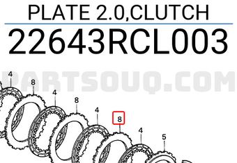 Honda 22643RCL003 PLATE 2.0,CLUTCH
