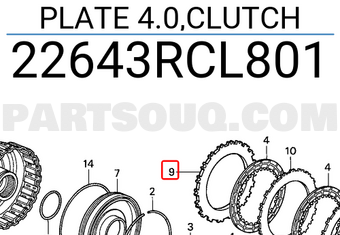 Honda 22643RCL801 PLATE 4.0,CLUTCH