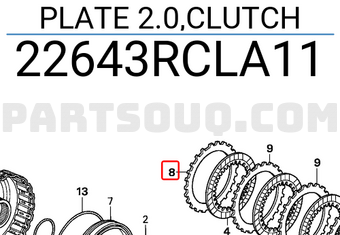 Honda 22643RCLA11 PLATE 2.0,CLUTCH