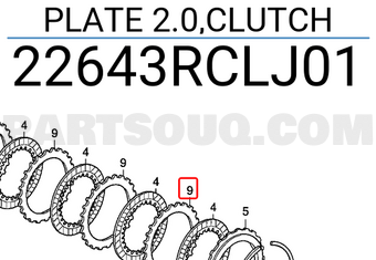Honda 22643RCLJ01 PLATE 2.0,CLUTCH