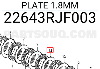 Honda 22643RJF003 PLATE 1.8MM