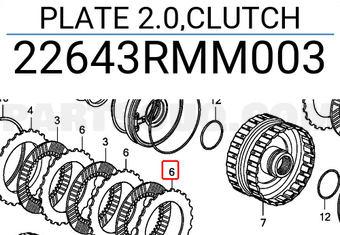 Honda 22643RMM003 PLATE 2.0,CLUTCH