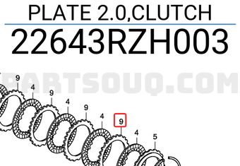 Honda 22643RZH003 PLATE 2.0,CLUTCH