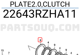 Honda 22643RZHA11 PLATE2.0,CLUTCH