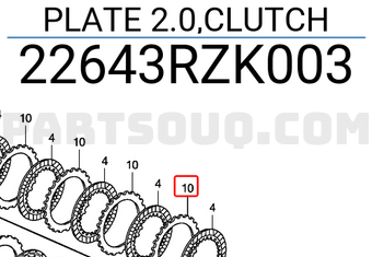 Honda 22643RZK003 PLATE 2.0,CLUTCH