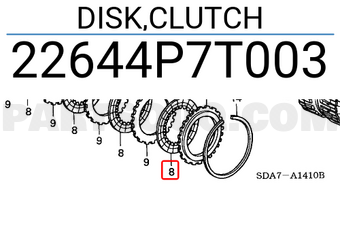 Honda 22644P7T003 DISK,CLUTCH