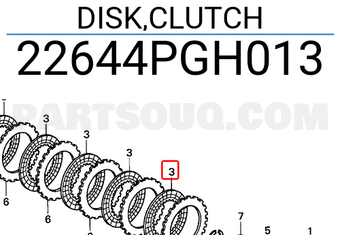 Honda 22644PGH013 DISK,CLUTCH