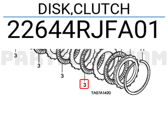 Honda 22644RJFA01 DISK,CLUTCH