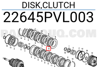 Honda 22645PVL003 DISK,CLUTCH