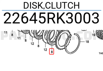 Honda 22645RK3003 DISK,CLUTCH