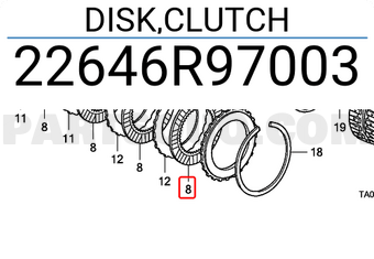 Honda 22646R97003 DISK,CLUTCH
