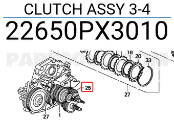 Honda 22650PX3010 CLUTCH ASSY 3-4