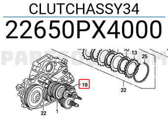 Honda 22650PX4000 CLUTCHASSY34