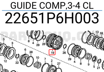 Honda 22651P6H003 GUIDE COMP,3-4 CL
