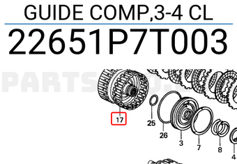Honda 22651P7T003 GUIDE COMP,3-4 CL