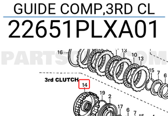 Honda 22651PLXA01 GUIDE COMP,3RD CL