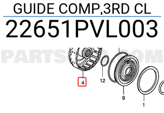 Honda 22651PVL003 GUIDE COMP,3RD CL