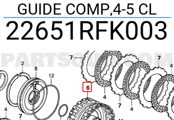 Honda 22651RFK003 GUIDE COMP,4-5 CL